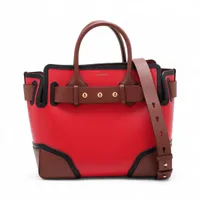 バーバリー ベルトバッグ レザー 2WAYハンドバッグ レッド