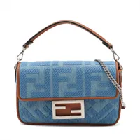 フェンディ マンマバケット スエード 2WAYショルダーバッグ ブラウン