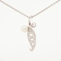 ミキモト パール ダイヤ K18(WG) 約4.5mm