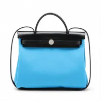 エルメス エールバッグジップPM トワルミリタリー ブルーザンジバル シルバー金具