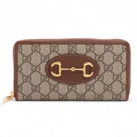 グッチ ダブルG 739499 レザー ラウンドジップウォレット グリーン A