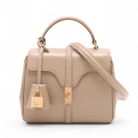 セリーヌ 16セーズ ミニ レザー 2WAYハンドバッグ ベージュ