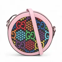 グッチ GGサイケデリック PVC ショルダーバッグ ピンク