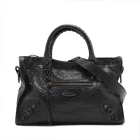 バレンシアガ ル シティ スモール レザー 2WAYハンドバッグ ブラック