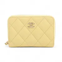 シャネル マトラッセ キャビアスキン イエロー ゴールド金具