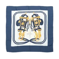 エルメス カレ90 LA PRAIRIE 草原 シルク スカーフ ブルー ABランク