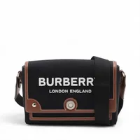 バーバリー ホースフェリー キャンバス ショルダーバッグ ブラック