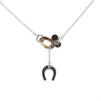 エルメス モビール バッファローホーン×GP ネックレス シルバー×ブラウン