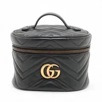 グッチ GGマーモント レザー バックパック/リュック ブラック