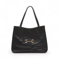 グッチ ホースビット1955 レザー トートバッグ ブラック