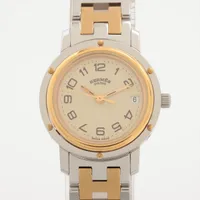 エルメス クリッパー SS QZ アイボリー文字盤