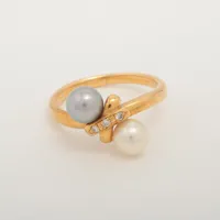 タサキ パール ダイヤ K18(YG) 約5.5mm