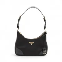 プラダ テスート ナイロン ハンドバッグ ブラック