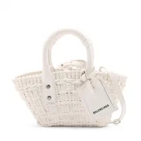 バレンシアガ ビストロXXS パテントレザー 2WAYハンドバッグ ホワイト