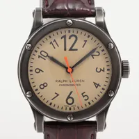 ラルフローレン サファリ K02500 SS×社外革 AT カーキ文字盤