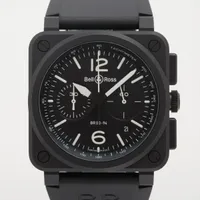 ベル&ロス BR03-94-CBL CE×ラバー AT 黒文字盤