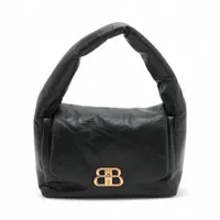 バレンシアガ モナコ レザー ワンショルダーバッグ ブラック