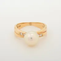 タサキ パール ダイヤ K18(YG) 約8.0mm