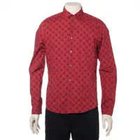 グッチ コットン シャツ 16年 38 レッド