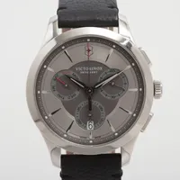 ビクトリノックス SS×革 QZ グレー文字盤