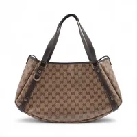 グッチ GGクリスタル コーティングキャンバス ハンドバッグ ベージュ