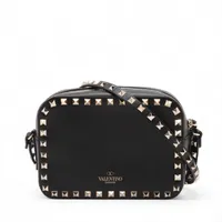 ヴァレンティノガラヴァーニ ロックスタッズ レザー ショルダーバッグ ブラック