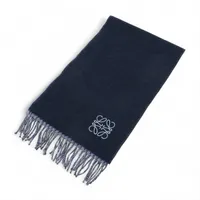 ロエベ アナグラム ウール×カシミヤ マフラー ブラウン×ピンク AB