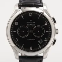 ゼニス グランドクラス 03.0520.4002 SS×革 AT ブラック文字盤