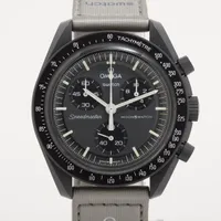 オメガ×スウォッチ スピードマスター ミッショントゥ マーキュリー SO33A100 CE×ナイロン QZ グレー文字盤