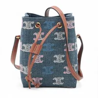 セリーヌ トリオンフ マイクロ セーラー デニム ショルダーバッグ ブルー