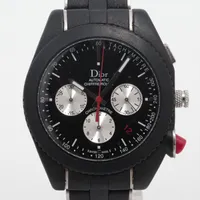 クリスチャンディオール ミニパリジェンヌ CD084840R001 SS×ラバー AT 黒文字盤