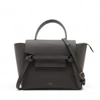 セリーヌ ベルトバッグナノ レザー 2WAYハンドバッグ グレー