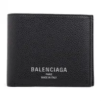 バレンシアガ ロゴ 811910 レザー コンパクトウォレット ブラック