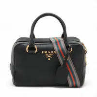 プラダ ヴィッテロフェニックス レザー 2WAYハンドバッグ ブラック