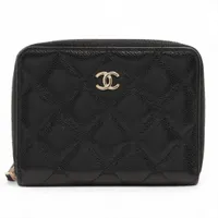 シャネル マトラッセ キャビアスキン ブラック ゴールド金具