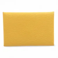 エルメス カルヴィ ヴェルソ シェブルミゾル イエロー×ブルー シルバー金具