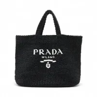 プラダ ラフィア トートバッグ ブラック