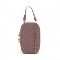 クリスチャンディオール カナージュ フォンホルダー レザー 2WAYショルダーバッグ パープル