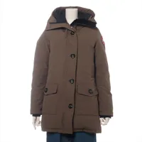 カナダグース BRONTE コットン×ポリエステル ダウンジャケット S カーキ