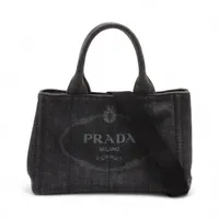 プラダ カナパ デニム 2WAYハンドバッグ ブラック