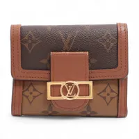 ヴィトン モノグラム リバース ポルトフォイユドーフィーヌコンパクト M68725 コンパクトウォレット ブラウン×ブラック