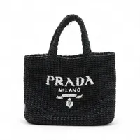 プラダ ラフィア ハンドバッグ ブラック