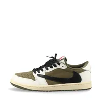 ナイキ×トラヴィススコット AIR JORDAN 1 LOW OG SP スエード スニーカー 26cm カーキ
