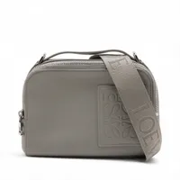 ロエベ アナグラム カメラ クロスボディバッグ ミニ レザー 2WAYハンドバッグ グレー