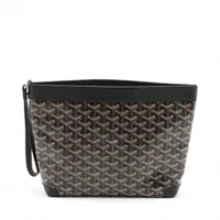 ゴヤール サンルイGM PVC×レザー トートバッグ ブラック ABランクの