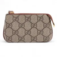 グッチ GGスプリーム 447964 PVC×レザー コインケース ベージュ