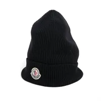 モンクレール ウール ニットキャップ ブラック