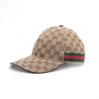 グッチ GGキャンバス 200035 ポリエステル×コットン×ナイロン キャップ S ベージュ