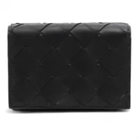 ボッテガヴェネタ マキシイントレチャート レザー ペンケース ブラック