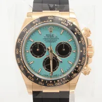 ロレックス コスモグラフデイトナ 126518LN YG×ラバー AT ターコイズブルー文字盤